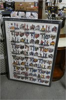 Framed Uncut Sheet of Nascar Trading Cards