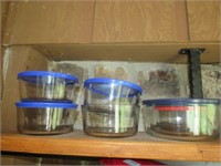 Pyrex Covered Glass Storage Bowls, Pyrex Covered