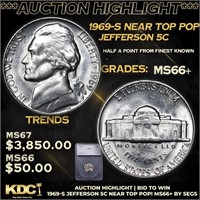 ***Auction Highlight*** 1969-s Jefferson Nickel Ne