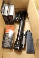Approx 15" Mag-Lite, (2) Small  Flashlights & (4)