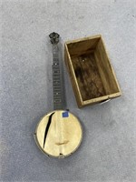 Winchester Ammo Box & Old Banjo
