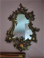 Brass Framed Rococo Style Mirror