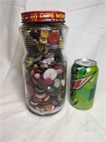 Large Jar of  Vintage Buttons, 9" tall