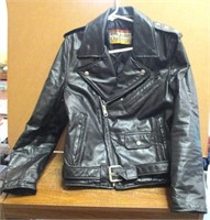 Vintage Wards Leather Biker Jacket, Sz 34 reg