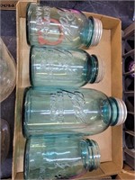 Blue Glass ball jars