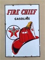 1961 PORCELAIN  Fire Chief Gasoline sign