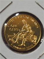 24k gold-plated 2009 Lincoln penny