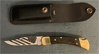 New Buck 110 Folding American Flag Knife