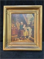 Antique Painting on Canvas Grandma & G