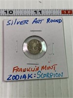 Silver Scorpio Zodiak Coin