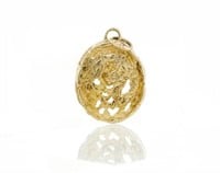 Cast dragon yellow gold pendant