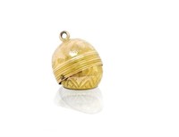 Antique yellow gold swivel ball compass pendant