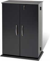 Black Locking Media Storage Cabinet