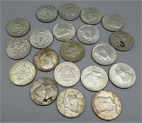 (20) 1965 40% Silver Kennedy Half Dollars.
