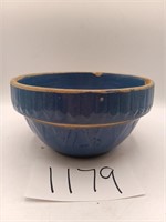 Stoneware Blue Mixing Bowl 8.5" diam  see des