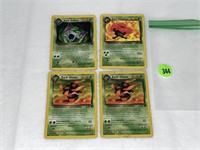 LOT OF 4 VINTAGE POKEMON CARDS