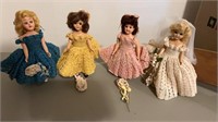 Bride and Bridesmaids Dolls from 1955. Hand