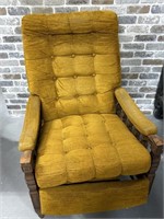 Mid Century Modern Gold Tufted Reclining Chair