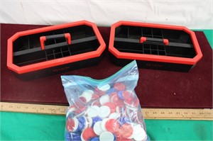 Revlon trays & Poker Chips