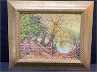 Original Nona Sperry Oil Painting Autumn Scene by