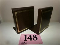 PAIR OF WOODEN BOOKENDS