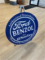 Double Sided Porcelain Ford Benzol Sign