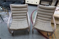 Pair of brown jordan outdoor sling chairs