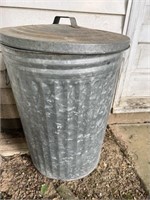 Galvanized trashcan