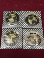 Set of 4 Black and Gold BMW Emblems