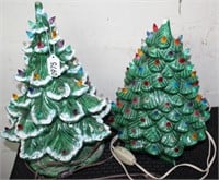 Two Ceramic Christmas Trees.
