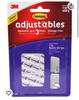 3M Command Adjustables 12 Refill Strips 1 Pound