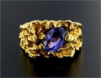 18kt Gold Natural Men's Natural Tanzanite Ring