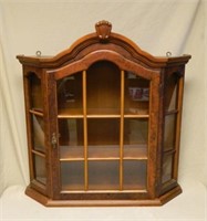 Walnut Hanging Curio Cabinet.