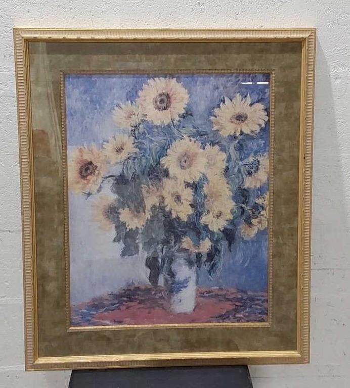 Still Life Sunflowers Framed Print(Monet ?) U15F