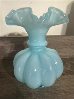 Vintage blue glass vase