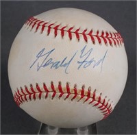 GERALD FORD Signed Baseball