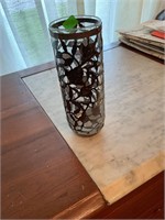 Sterling Overlay Vase