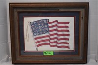 Rodeo American Flag Signed & #'d Framed Print
