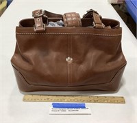 Coach Hampton Brown Leather carry all Creed bag