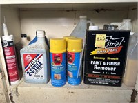 Shelf of Paint Remover, Expandable Foam and Oils