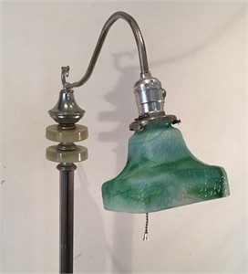 BRIDGE LAMP SLAG GLASS LAMP