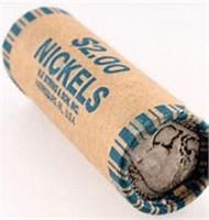 Roll of Mixed Buffalo Head/Jeffersen Nickels 40 Tl