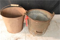 Vintage Milk Bucket. Bucket with wood handle