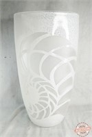 Etched and Cased Glass Vase