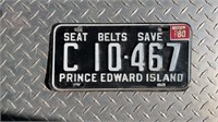 1979 PRINCE EDWARD ISLAND LICENCE PLATE
