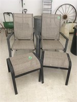 2 patio chairs w/ footstools