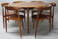 FRITZ HANSEN DINING TABLE AND SIX CHAIRS