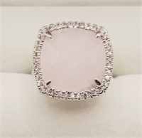 (WX) Sunset Pink Crystal Brass Ring - 6.22 cts -