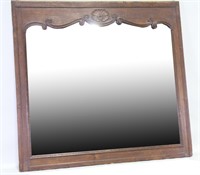 19th CENTURY FRENCH CARVED OAK OVERMANTEL MIRROR