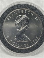 OF)  1988 five dollar silver Canadian maple leaf